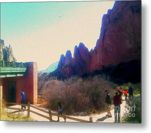  Metal Print featuring the photograph Garden of the Gods Rest Area in Fresco by Kelly Awad