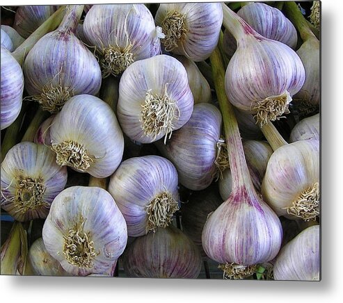 Garlic Metal Print featuring the photograph Garlic Bulbs by Jen White