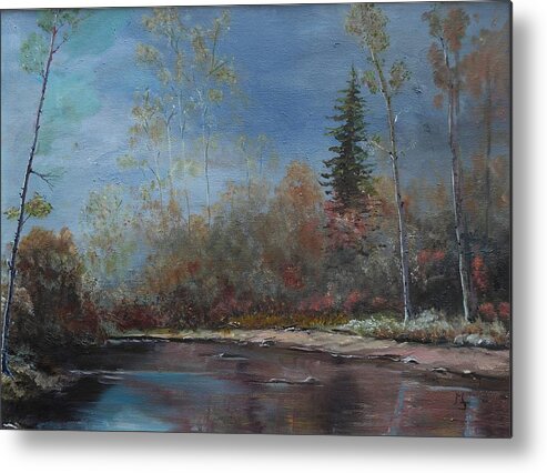 River Metal Print featuring the painting Gentle Stream - LMJ by Ruth Kamenev