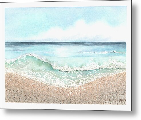 Beach Metal Print featuring the painting Gentle Waves by Hilda Wagner