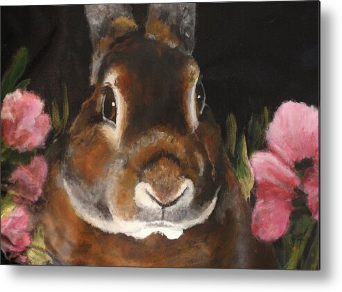 Rabbit Metal Print featuring the painting Ginger by Carol Russell
