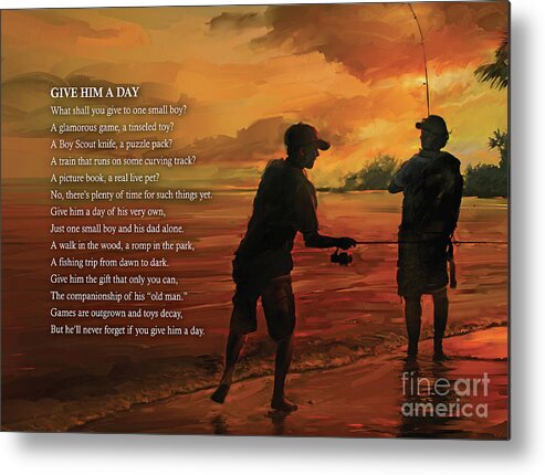 Father And Son Paintings Metal Print featuring the painting Give Him A Day by Robert Corsetti