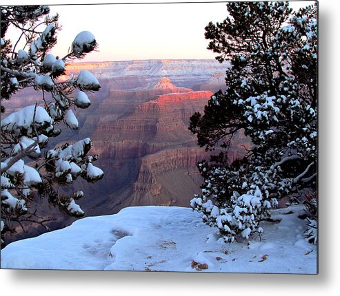 Grand Canyon Metal Print featuring the photograph Grand Canyon in Winter by Judy Wanamaker