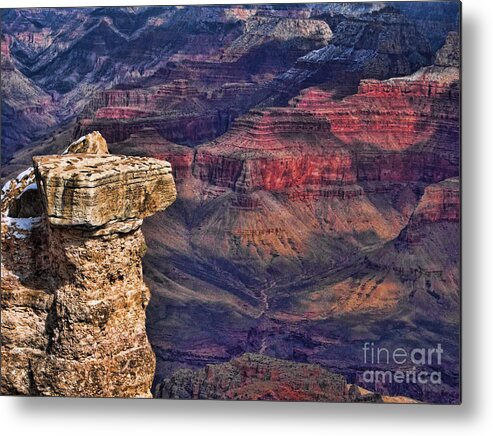 Rocks Metal Print featuring the photograph Grand Canyon Stacked Rock by Roberta Byram