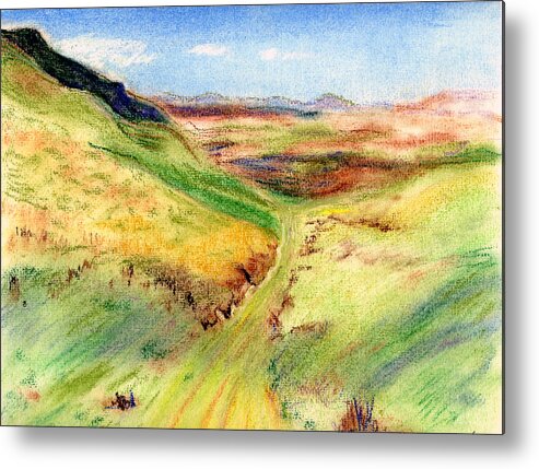  Metal Print featuring the painting Green Road by Kathleen Barnes