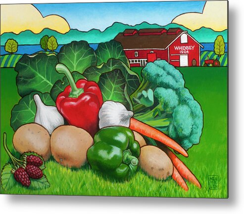 Greenbank Farm Metal Print featuring the painting Greenbank Bounty by Stacey Neumiller