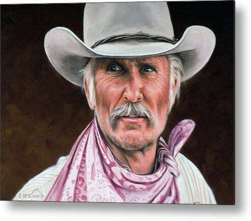 Cowboy Metal Print featuring the painting Gus McCrae Texas Ranger by Rick McKinney