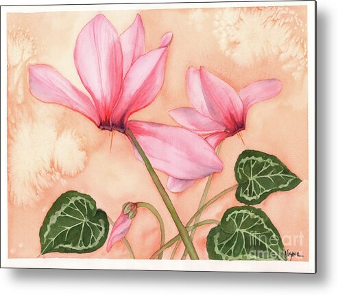 Cyclamen Metal Print featuring the painting Happy Dance by Hilda Wagner