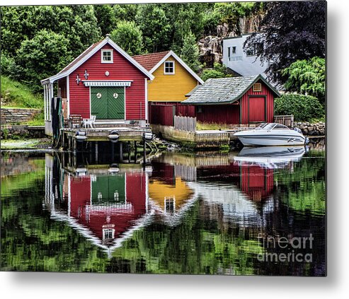  Metal Print featuring the photograph Haugesund Reflections by Shirley Mangini