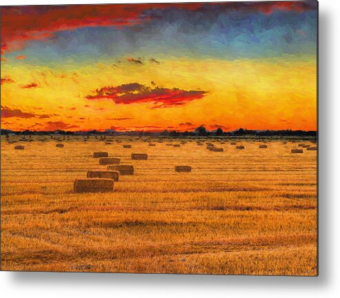 Hay Fields Metal Print featuring the photograph Hay Fields by Greg Norrell