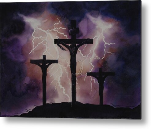 Jesus Metal Print featuring the painting He Paid our Dept by Heidi E Nelson