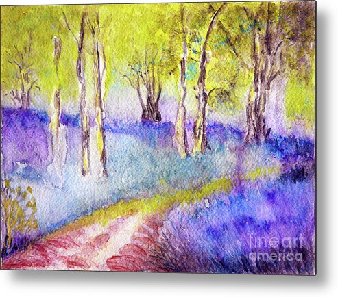 Heather Glade Metal Print featuring the painting Heather Glade by Jasna Dragun