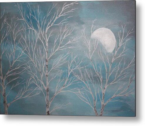 Full Moon Metal Print featuring the painting Hidden Secrets by Angie Butler