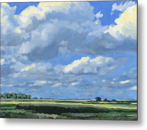 Landscape Metal Print featuring the painting High Summer by Bruce Morrison