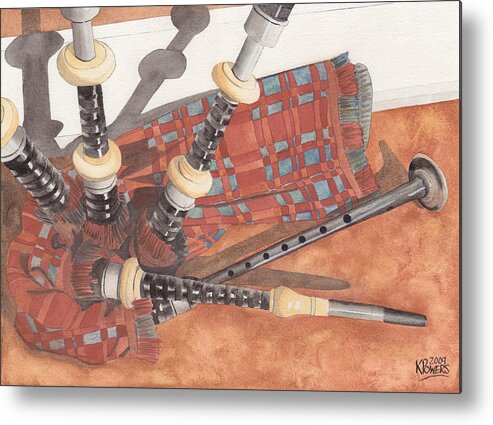 Great Metal Print featuring the painting Highland Pipes II by Ken Powers