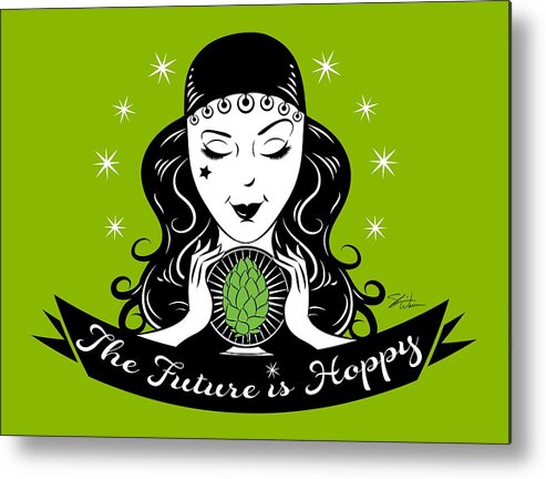 Beer Metal Print featuring the digital art Hoppy Fortune Teller by Shari Warren