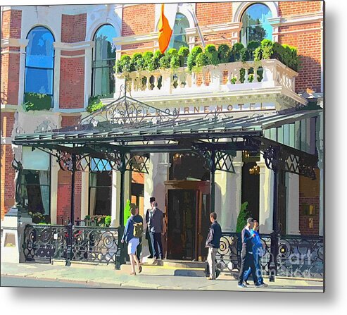 Hotel Shelbourne Metal Print featuring the photograph Our wedding at Shelbourne hotel dublin city ireland, summer 2016wall art by Mary Cahalan Lee - aka PIXI
