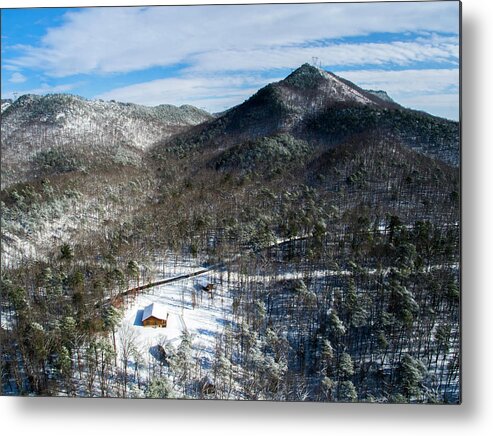 Lake Metal Print featuring the photograph House in the Mountains by Star City SkyCams