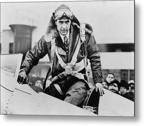 History Metal Print featuring the photograph Howard Hughes Emerging From An Airplane by Everett