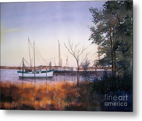 Landscape Metal Print featuring the painting In for the Night by Shirley Braithwaite Hunt