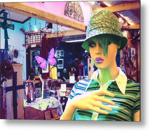 Hat Metal Print featuring the digital art In the Shop by Sarah Crumpler