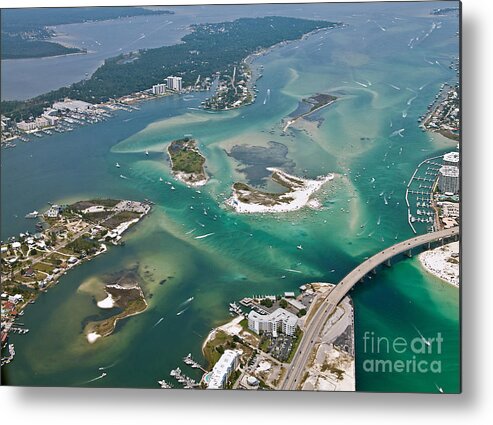 Gulf Shores Metal Print featuring the photograph Islands of Perdido - Not Labeled by Gulf Coast Aerials -