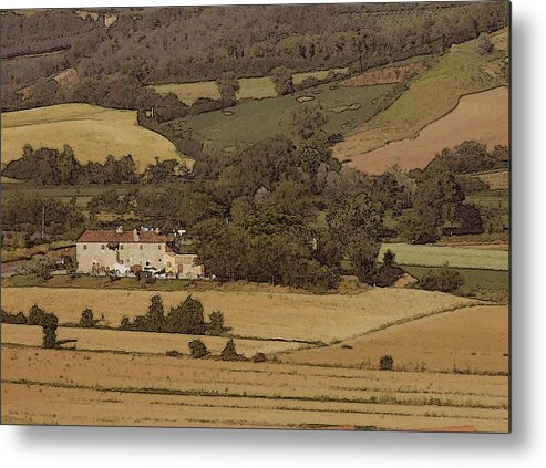 Landscape Metal Print featuring the photograph Italian Farmhouse by Chuck Shafer