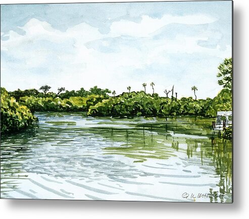 Florida Metal Print featuring the painting Jonathan Dickinson State Park by Gurukirn Khalsa