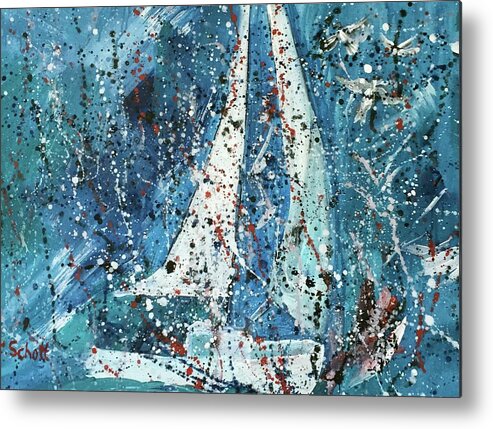 Sailboat Metal Print featuring the painting Journey by Christina Schott