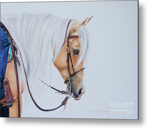 Palomino Metal Print featuring the pastel Just Plain Handsome by Joni Beinborn