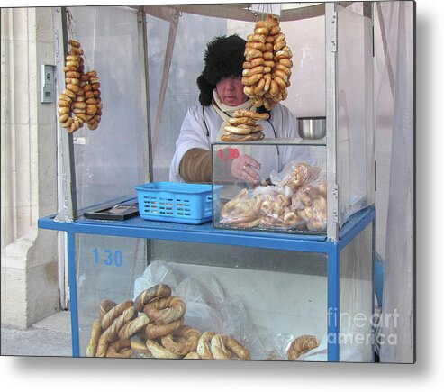 Pretzels Metal Print featuring the photograph Krakow pretzel booth by Barry Bohn