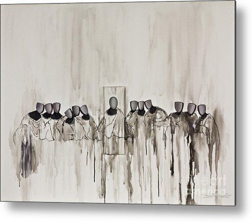 The Last Supper Painting Metal Print featuring the painting Last Supper by Fei A