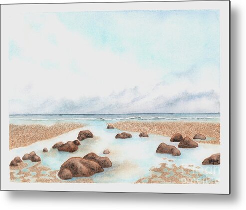 Beach Metal Print featuring the painting Lazy Day by Hilda Wagner