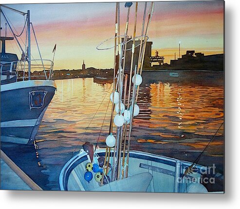 Port Metal Print featuring the painting Le Port - 17H - Sables d'Olonne - Vendee - France by Francoise Chauray