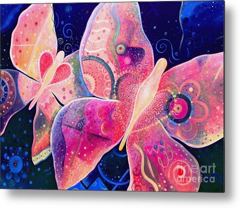 Butterflies Metal Print featuring the mixed media Lighthearted In Full Spectrum by Helena Tiainen