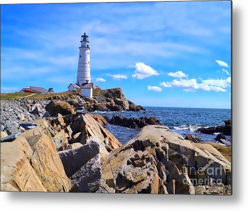 Lighthouse Metal Print featuring the photograph Lighthouse Seascape by Beth Myer Photography