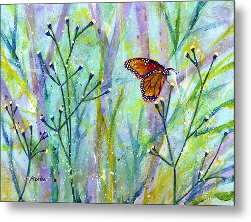Butterfly Metal Print featuring the painting Lingering Memory 1 by Hailey E Herrera
