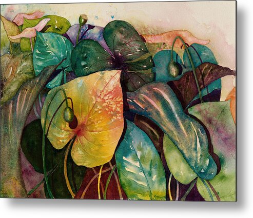 Leaves Metal Print featuring the painting Living Color by Renee Chastant