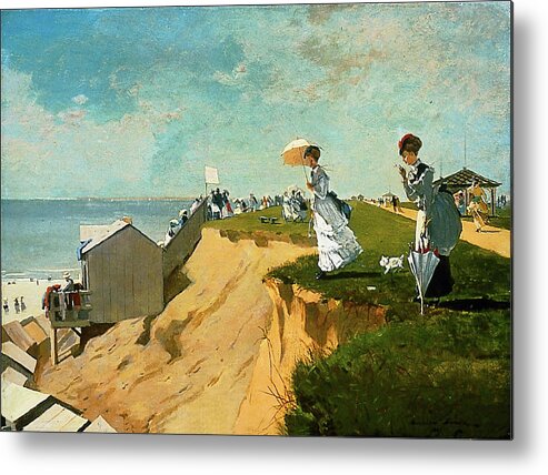 Long Branch New Jersey Metal Print featuring the painting Long Branch New Jersey by Winslow Homer 1869 by Movie Poster Prints