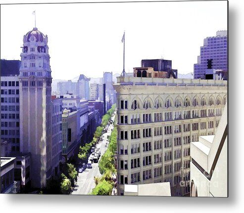 Market Street Metal Print featuring the photograph Looking Down Market by Joyce Creswell
