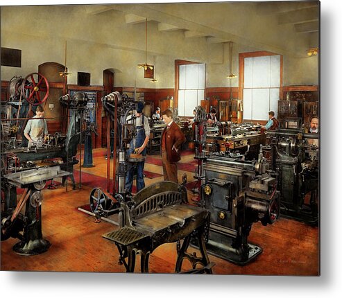 Bureau Of Standards Metal Print featuring the photograph Machinist - The standard way 1915 by Mike Savad