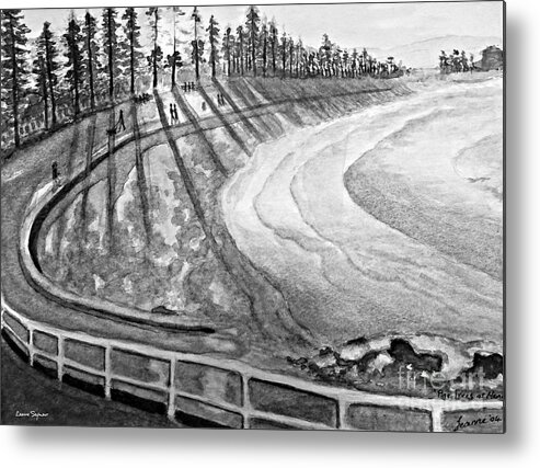 Manly Metal Print featuring the painting Manly Beach In Black And White by Leanne Seymour