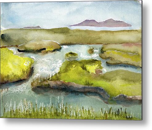  Metal Print featuring the painting Marshes with Grash by Kathleen Barnes