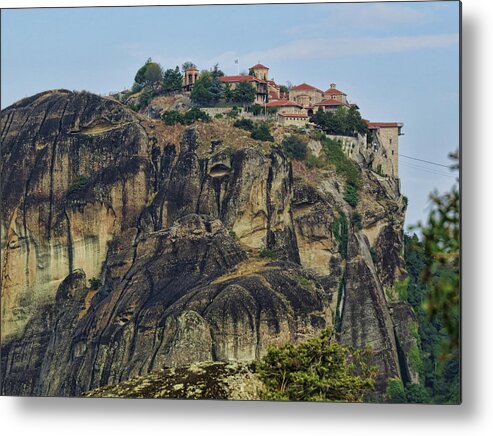 Monastery Metal Print featuring the photograph Meteora Monastery 3 by Helaine Cummins