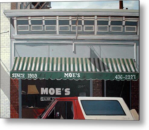 Urban Landscape Metal Print featuring the painting Moe's by Craig Morris