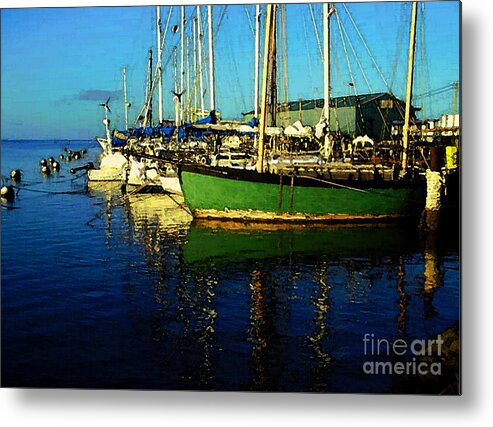 Boats Metal Print featuring the photograph Molokai Wharf by James Temple