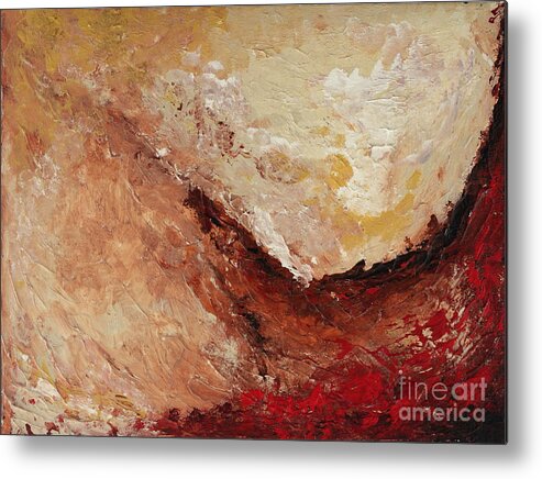 Swirl Metal Print featuring the painting Molten Lava by Preethi Mathialagan