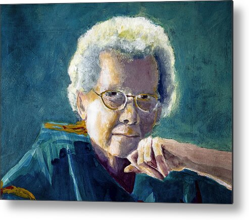 Mom Metal Print featuring the painting Mom by Rick Mosher