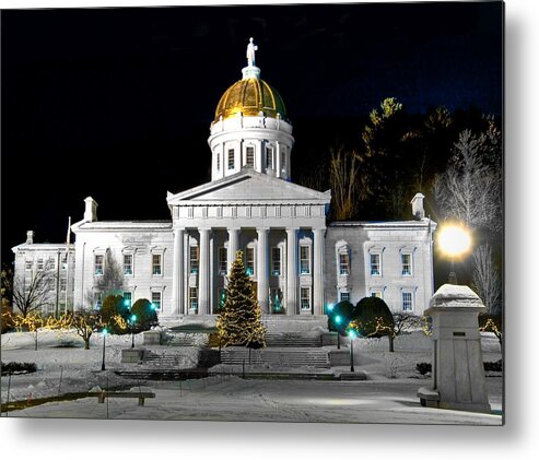 Montpelier Metal Print featuring the photograph Montpelier Christmas Eve Night by Jim Proctor