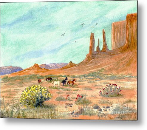 Monument Valley Metal Print featuring the painting Monument Valley Vista by Marilyn Smith